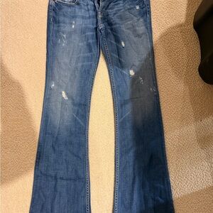 BKE Flare Jeans in Distressed Blue
